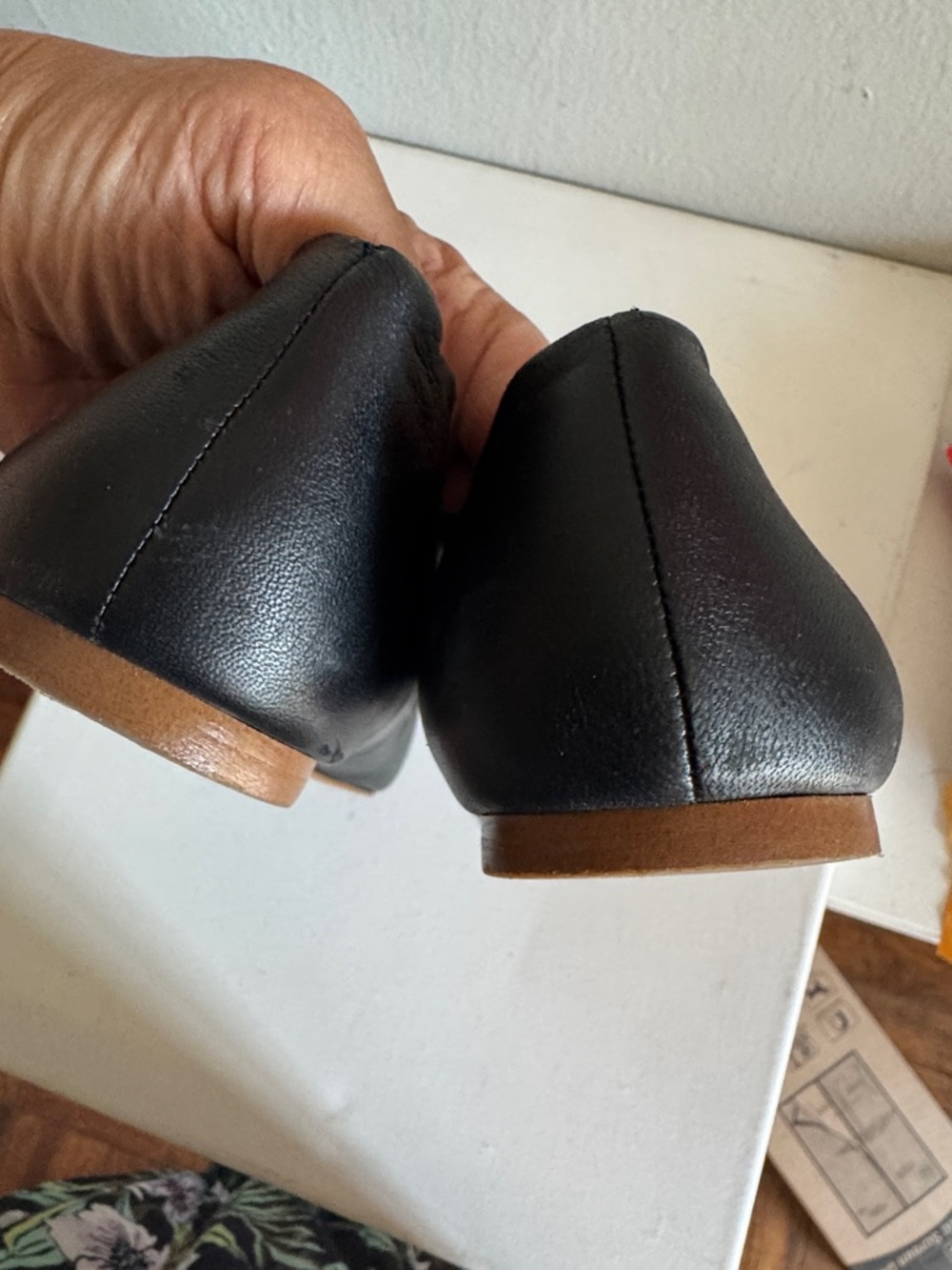 J. Crew Black Scalloped Leather Ballet Flats - Picture 3 of 5
